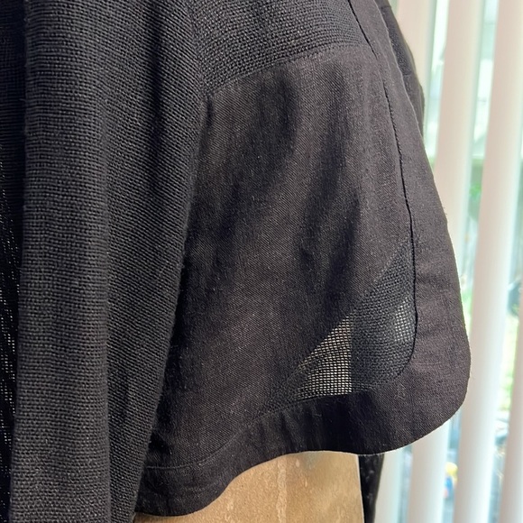 VINTAGE MZM SPORT CROPPED LINEN & KNIT JACKET TOP SIZ MEDIUM - Picture 6 of 16